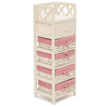 Тумба с ящиком Secret De Maison CAGE 5 ( mod. 4340 ) paulownia, мдф, 34x30x104см, butter white (слоновая кость), ткань - красная клетка фото 2