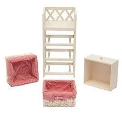 Тумба с ящиком Secret De Maison CAGE 3 ( mod. 4339 ) paulownia, мдф, 34x30x69см, butter white (слоновая кость), ткань - красная клетка фото 4