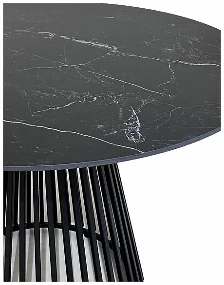 Стол TERNI 120 MATT BLACK MARBLE SOLID CERAMIC Черный мрамор матовый, керамика /Черн.каркас, ®DISAUR фото 4