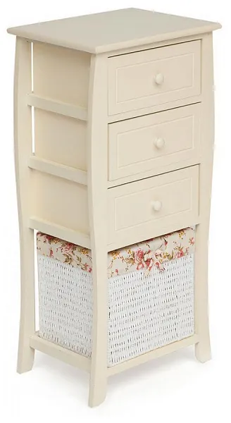 Тумба с корзиной и 3 ящиками Secret De Maison ARC 3 (mod. HX16-828 S ) paulownia, мдф, 86x40x30см, butter white (слоновая кость) фото 2