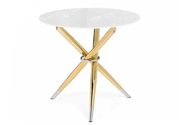 Стол Rock 80х75 white / gold