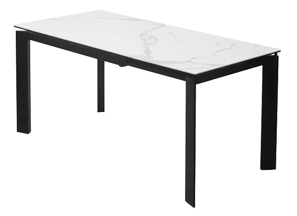 Стол CORNER 120 HIGH GLOSS STATUARIO керамика, стекло/ черный каркас, ®DISAUR фото 6
