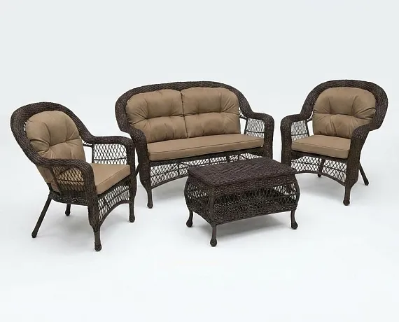 Плетеный комплект для отдыха LV-520BB Brown-Beige