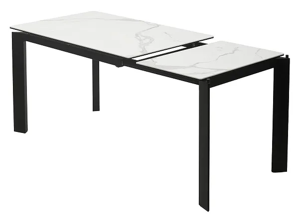 Стол CORNER 120 MATTE STATUARIO Белый мрамор матовый керамика, стекло/ черный каркас, ®DISAUR фото 4