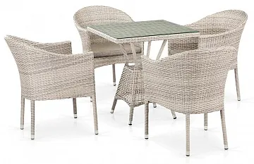 Комплект плетеной мебели T706/Y350-W85 4Pcs Latte