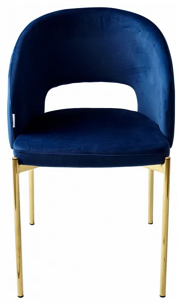 Стул AGNES BLUVEL-86 NAVY BLUE, золотой каркас фото 5