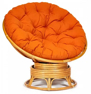 Кресло-качалка ",PAPASAN", w 23/01 B / с подушкой / Honey (мед), ткань Оранжевый, С 23