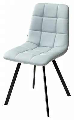 Стул CHILLI SQUARE HK017-35 серо-голубой, PU/ черный каркас