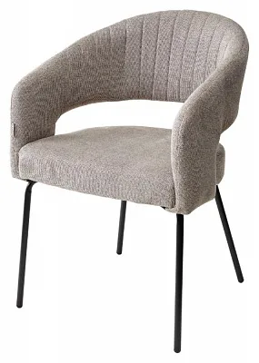 Стул SNUG WZ2042-04 серо-бежевый фактурный велюр / черный каркас