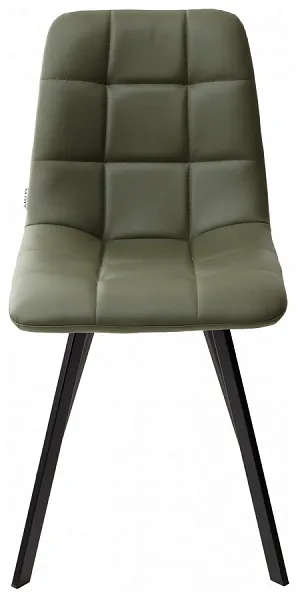 Стул CHILLI SQUARE HK017-22 серо-эвкалиптовый, PU / черный каркас фото 3