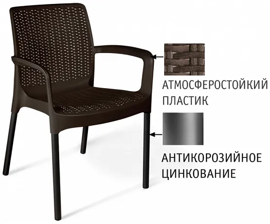 Стул SHT-S68 черно-коричневый/черный муар фото 2