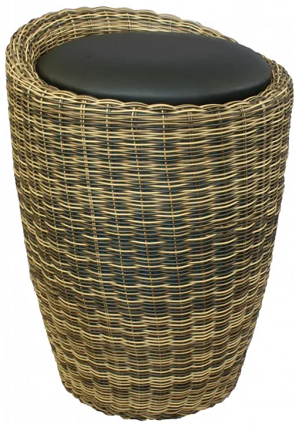 Табурет с местом для хранения LM-1100Rattan (чёрный) фото 2