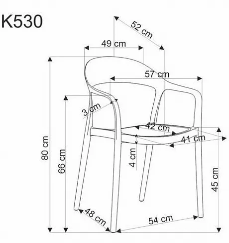 Стул HALMAR K530 белый/натуральный фото 3