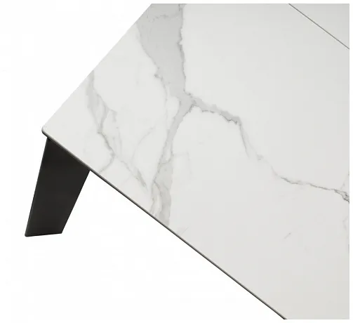 Стол CORNER 120 MATTE STATUARIO Белый мрамор матовый керамика, стекло/ черный каркас, ®DISAUR фото 8