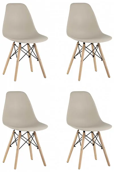 Стул Eames Style DSW бежевый x4 (разборный каркас) фото 2