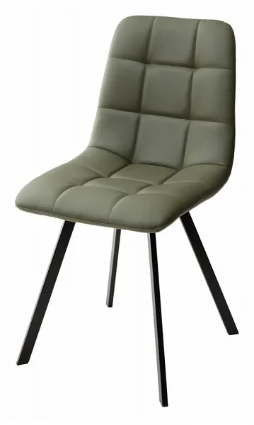 Стул CHILLI SQUARE HK017-22 серо-эвкалиптовый, PU / черный каркас