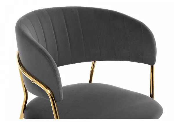 Стул на металлокаркасе Kamelia grey / gold фото 4