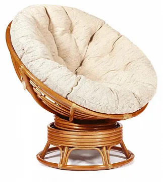 Кресло-качалка ",PAPASAN", w 23/01 B / с подушкой / Cognac (коньяк), ткань Старт