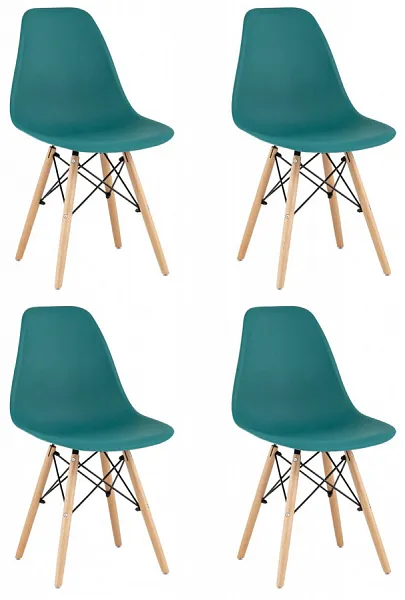Стул Eames Style DSW темно-бирюзовый x4 (разборный каркас) фото 2