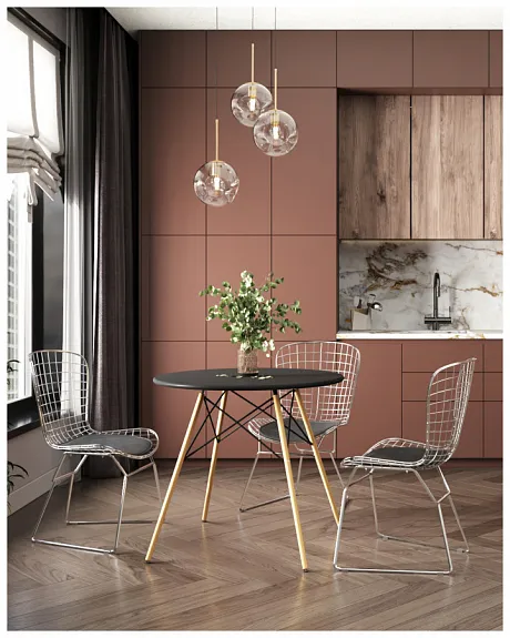 Стол круглый EAMES DSW NEW D=80 черный фото 5