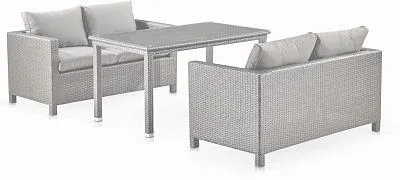 Обеденный комплект плетеной мебели с диванами T256C/S59C-W85 Latte