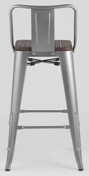 Стул полубарный TOLIX WOOD со спинкой серебристый матовый фото 5