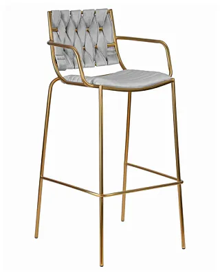 Стул барный  MILLER GOLD (светло-серый велюр (135-37))