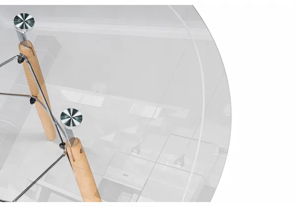 Стол PT-151 90х90х76 clear glass / wood фото 4