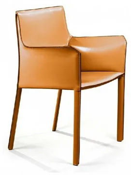 Стул с подлокотниками Barrie, кожа camel