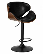 Стул барный  KARTER BLACK (коричневый орех дерево (BWW), черный PU)