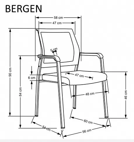 Стул HALMAR BERGEN черный фото 5
