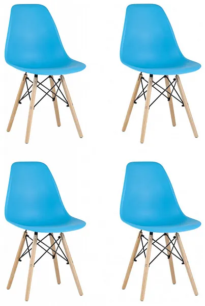 Стул Eames Style DSW бирюзовый x4 (разборный каркас) фото 2
