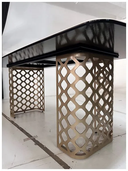 Стол CHIAVARI 220 KL-116 Черный мрамор матовый, итальянская керамика / бронзовый, ®DISAUR фото 2