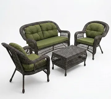 Плетеный комплект для отдыха LV-520BG Brown-Green