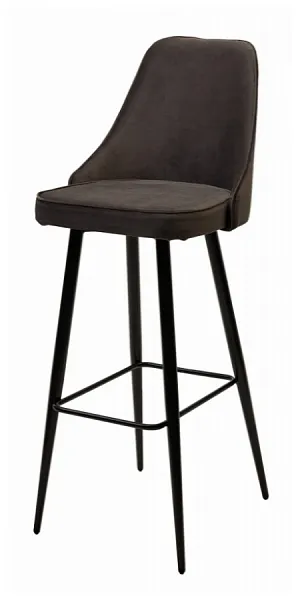 Барный стул NEPAL-BAR ГРАФИТ #14, велюр/ черный каркас (H=78cm)
