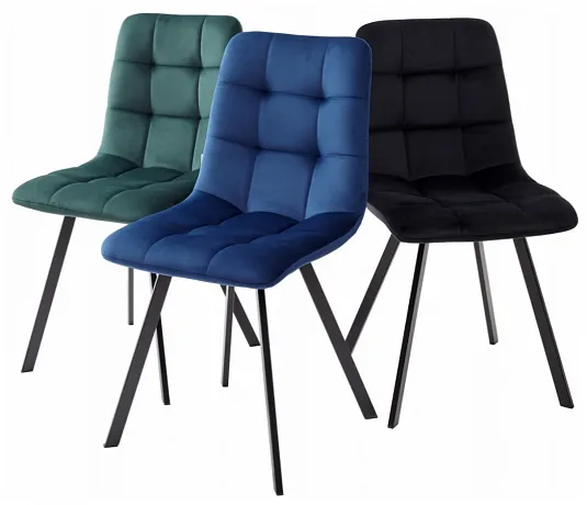 Стул CHILLI SQUARE BLUVEL-78 GREEN, велюр / черный каркас, фото 4