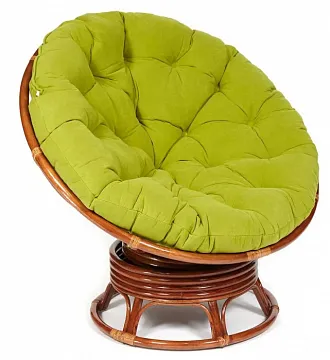 Кресло-качалка ",PAPASAN", w 23/01 B / с подушкой / Pecan (орех), флок Олива, 23