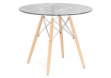 Стол PT-151 80х80х76 clear glass / wood
