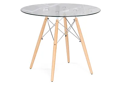 Стол PT-151 80х80х76 clear glass / wood