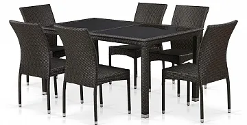 Комплект плетеной мебели T246A/Y380A-W53 Brown 6Pcs