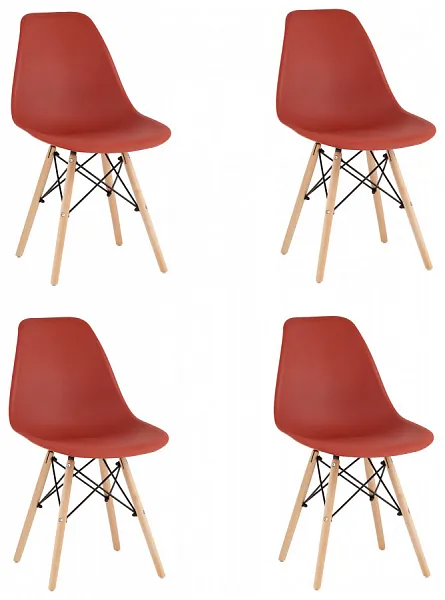 Стул Eames Style DSW терракотовый x4 (разборный каркас) фото 2