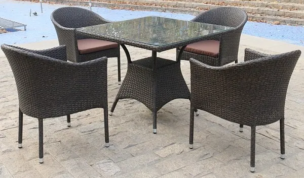 Обеденный комплект плетеной мебели T190B/Y350A-W53 Brown (4+1)