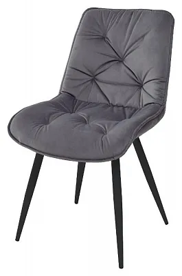 Стул MONACO UF910-05 DARK GREY, велюр/черный каркас