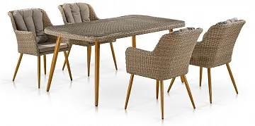 Комплект плетеной мебели T363B/Y363B-W65 Light Brown 4Pcs