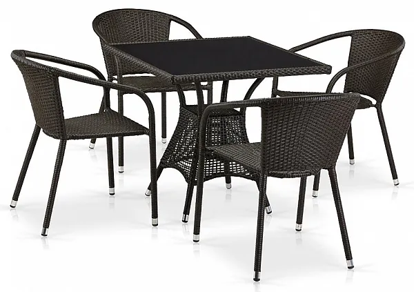 Комплект плетеной мебели T197BNS-W53/Y137C-W53 Brown 4Pcs
