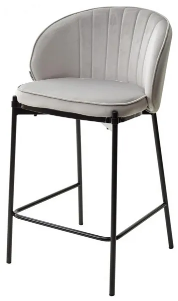 Полубарный стул WENDY BLUVEL-03 LIGHT GREY, велюр