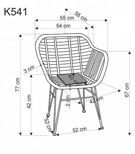 Стул HALMAR K541 серый/натуральный/черный фото 8