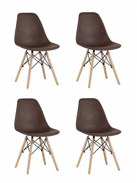 Стул Eames Style DSW коричневый x4 (разборный каркас)