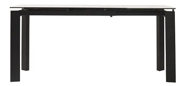Стол CORNER 120 MATTE STATUARIO Белый мрамор матовый керамика, стекло/ черный каркас, ®DISAUR