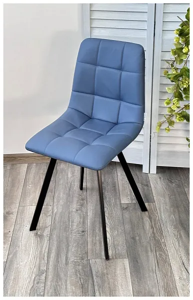 Стул CHILLI-Q SQUARE Oracul 795 Синий, экокожа PU / черный каркас, фото 3